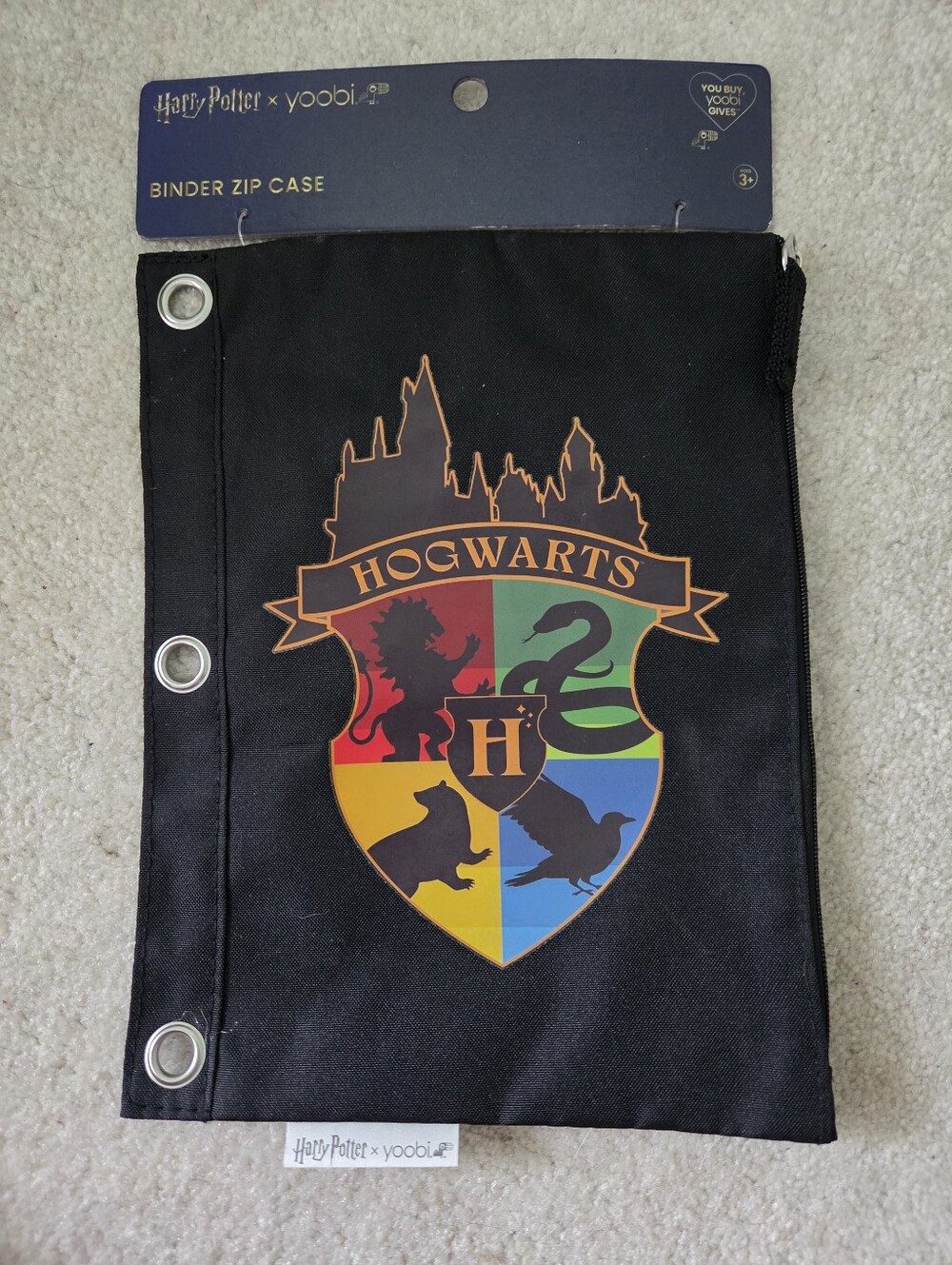 Harry Potter x Yoobi Hogwarts Binder Zip Pencil Case NWT